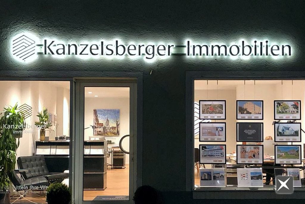 Leuchtbuchstaben für Kanzelsberger Immobilien